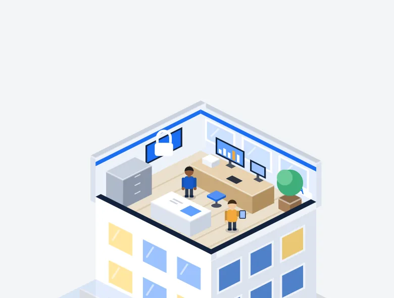 Au bureau : vue intérieure
